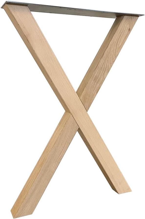 Furniture Legs Europe FLE Eiken houten massief X tafelpoot bar poot 71 bij 8 cm en hoogte 100 cm (koker 8 x 8 cm) barpoot tafelpoot