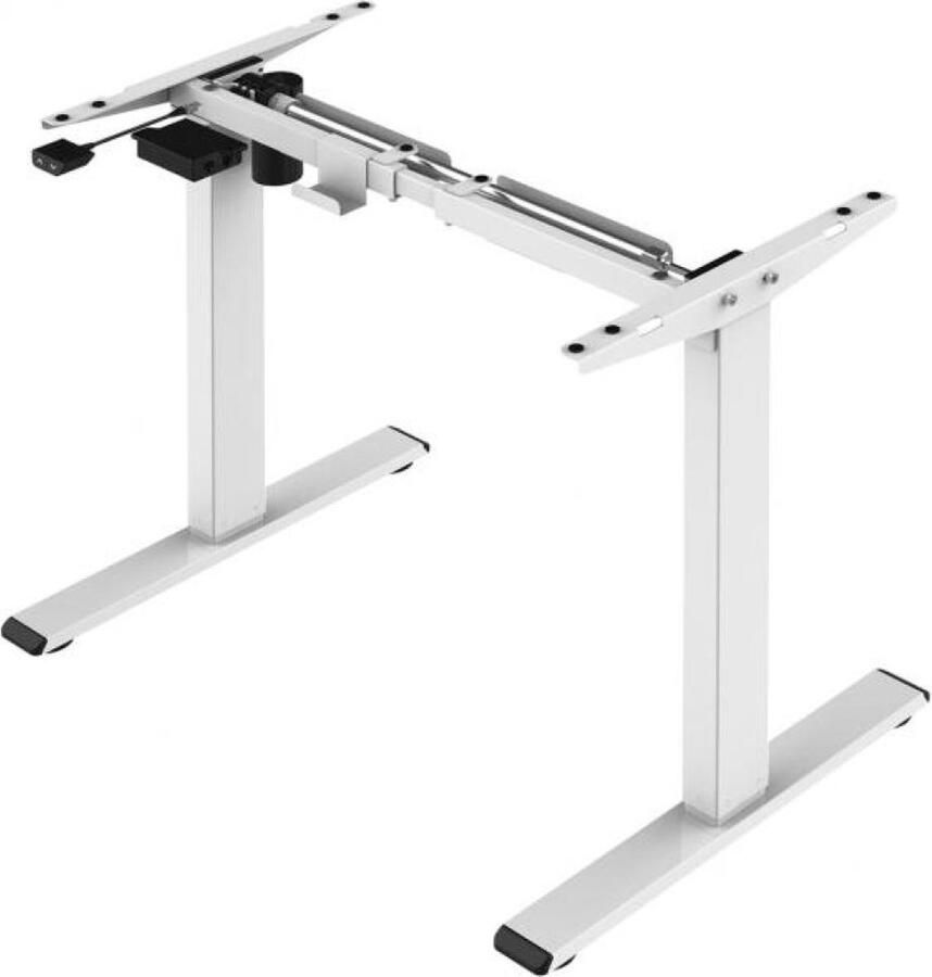 Furniture Legs Europe FLE Hoogwaardig zit-sta bureau max 120 cm breed wit gepoedercoat elektrisch verstelbaar van 71 tot 120 cm