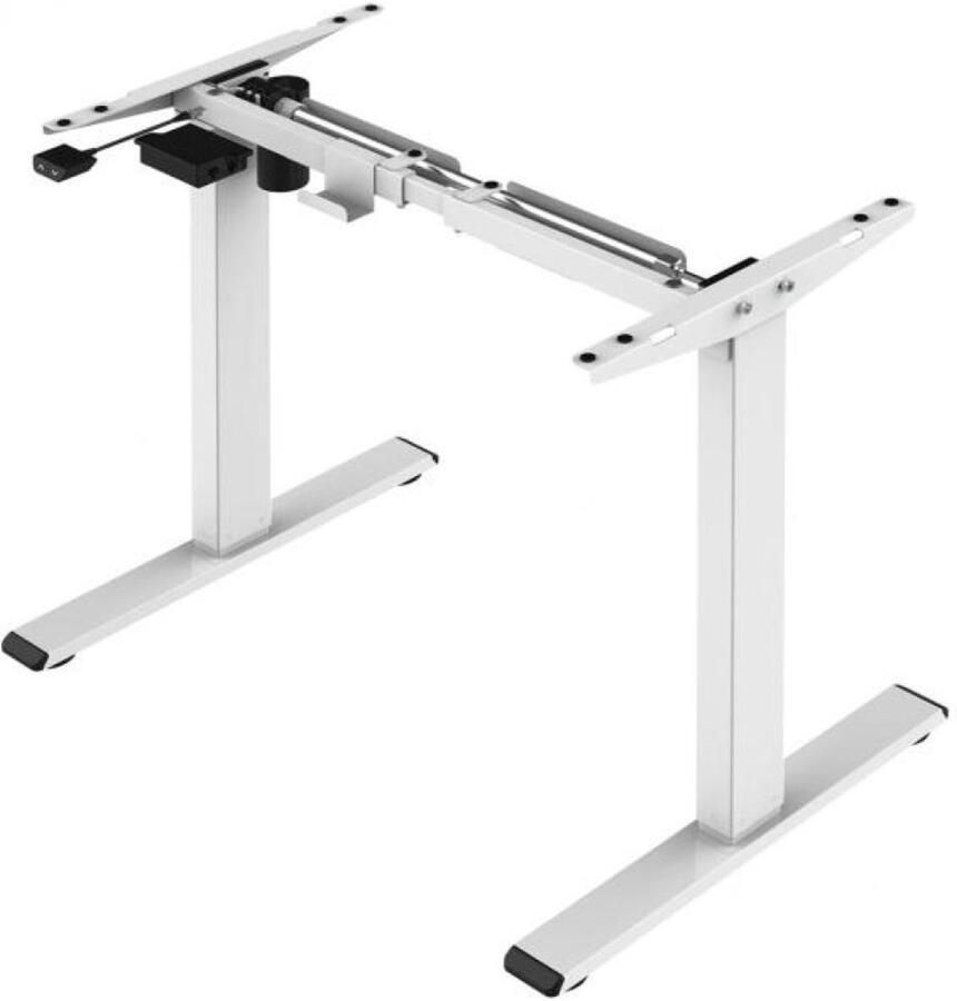 Furniture Legs Europe FLE Hoogwaardig zit-sta bureau max 180 cm breed wit gepoedercoat elektrisch verstelbaar van 71 tot 120 cm