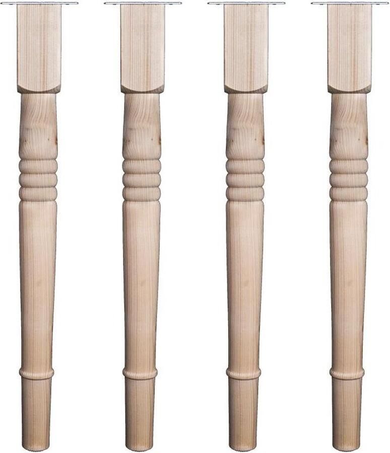 Furniture Legs Europe FLE Landelijke meubelpoot rond Ø 7 cm en hoogte 73 cm van massief hout 4 stuks