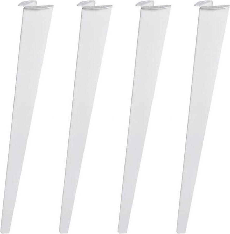 Furniture Legs Europe FLE Massief stalen meubelpoot wit taps 8 bij 5 cm en hoogte 72 cm 4 stuks