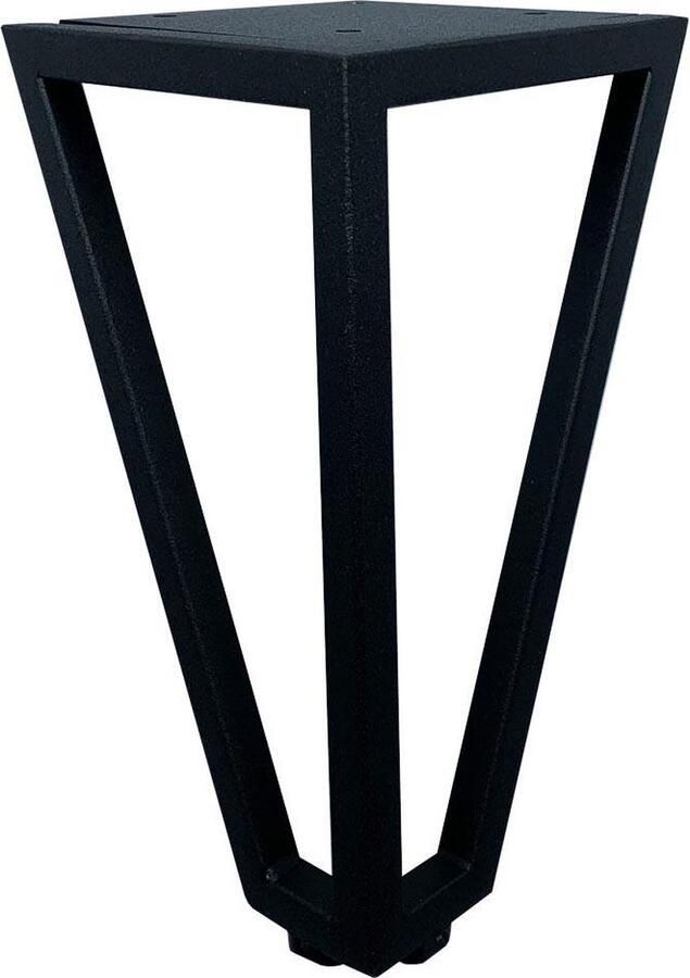 Furniture Legs Europe FLE Massief stalen meubelpoot zwart hoek 10 bij 10 cm en hoogte 18 cm (koker 1 x 1 cm)