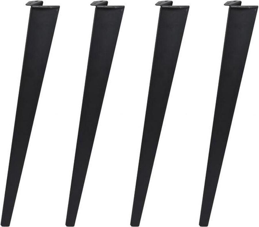 Furniture Legs Europe FLE Massief stalen meubelpoot zwart taps 8 bij 5 cm en hoogte 72 cm 4 stuks