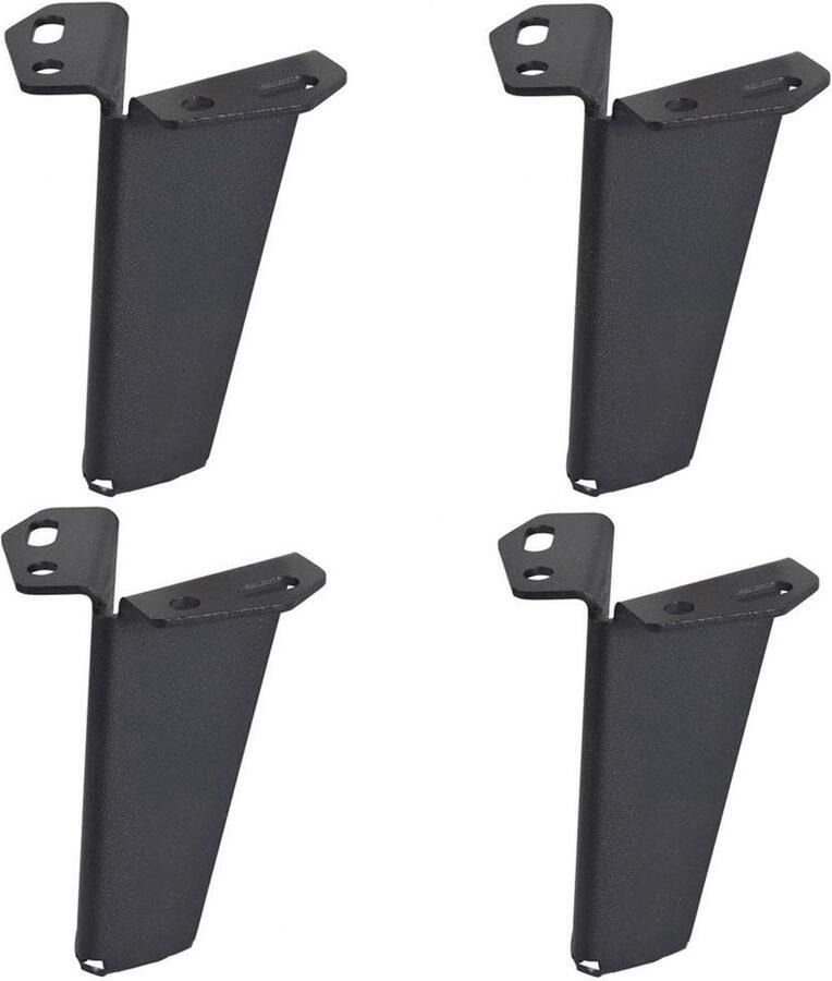 Furniture Legs Europe FLE Massief stalen meubelpoot zwart taps 8 bij 5 cm en hoogte 10 cm 4 stuks