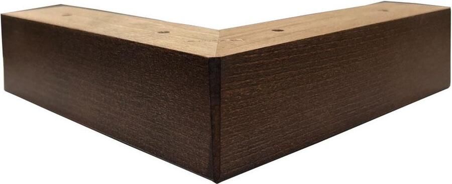 Furniture Legs Europe FLE Meubelpoot bruin hoek 18 5 bij 18 5 cm en hoogte 4 5 cm van massief hout