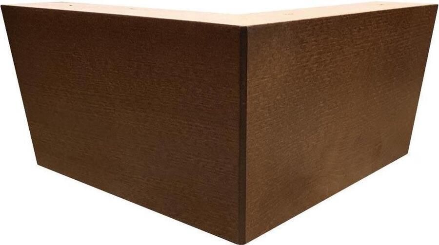 Furniture Legs Europe FLE Meubelpoot bruin hoek 20 bij 20 cm en hoogte 10 cm van massief hout