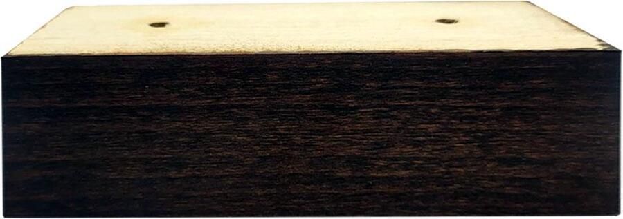 Furniture Legs Europe FLE Meubelpoot bruin rechthoek 13 x 5 cm en hoogte 4 cm van massief hout