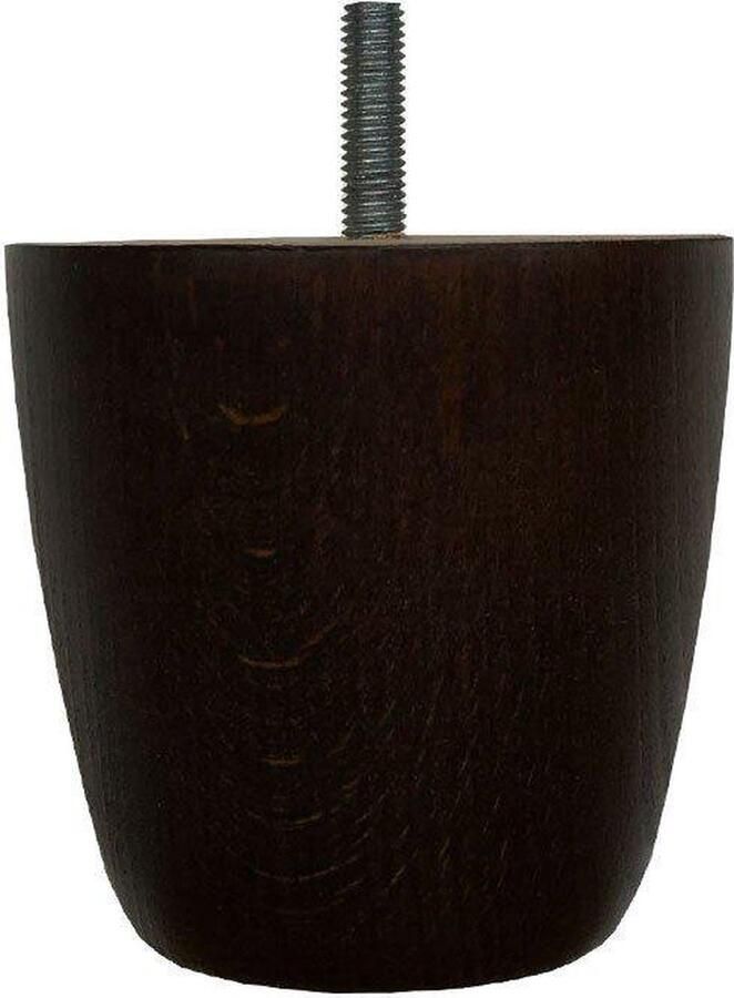 Furniture Legs Europe FLE Meubelpoot bruin rond Ø 8 cm en hoogte 8 cm van massief hout (M10)