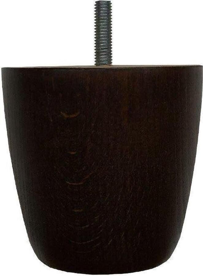 Furniture Legs Europe FLE Meubelpoot bruin rond Ø 8 cm en hoogte 8 cm van massief hout (M8)