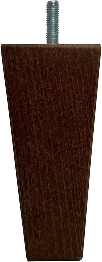 Furniture Legs Europe FLE Meubelpoot bruin taps 5 bij 5 cm en hoogte 13 cm van massief hout (M8)