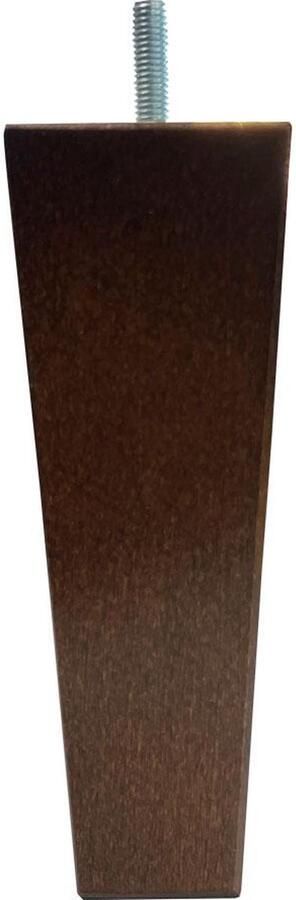 Furniture Legs Europe FLE Meubelpoot bruin taps 5 bij 5 cm en hoogte 16 cm van massief hout (M8)