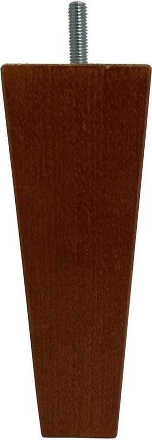 Furniture Legs Europe FLE Meubelpoot bruin taps 5 bij 5 cm en hoogte 16 cm van massief hout (M8)