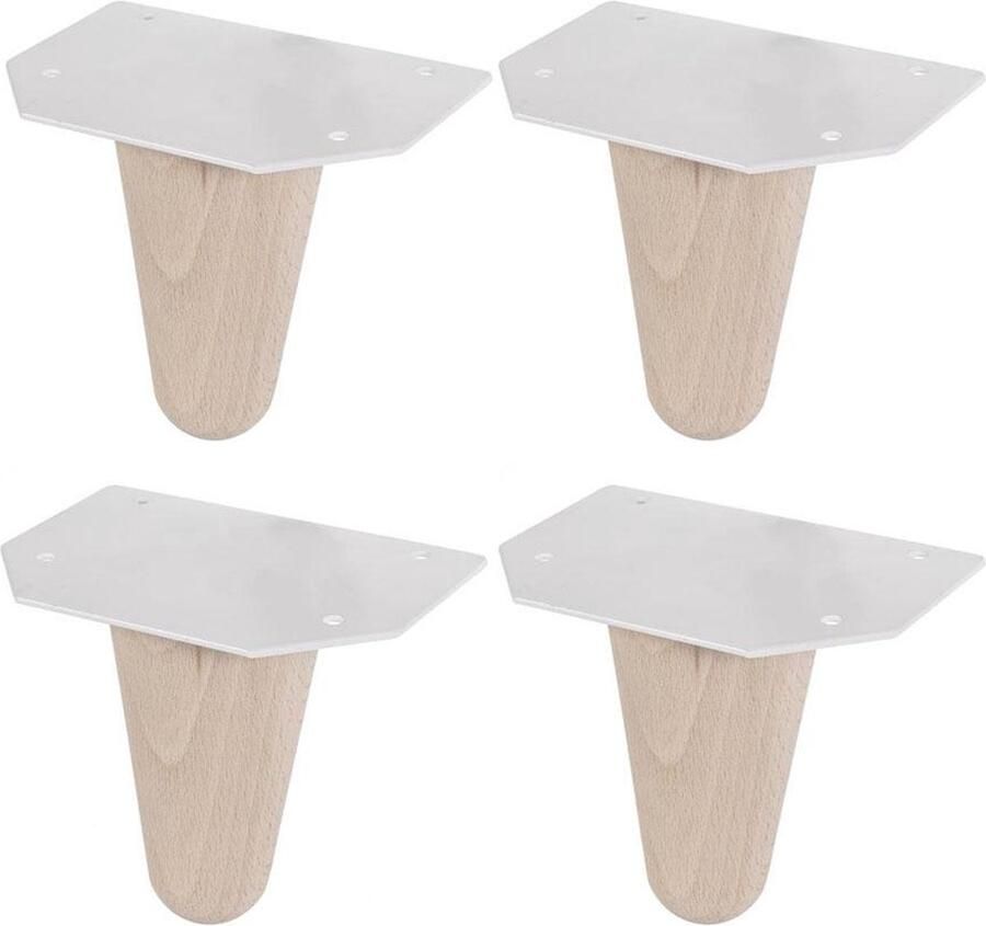 Furniture Legs Europe FLE Meubelpoot conisch Ø 3 cm en hoogte 10 cm van massief hout 4 stuks
