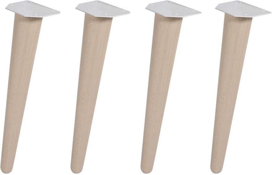 Furniture Legs Europe FLE Meubelpoot conisch Ø 3 cm en hoogte 40 cm van massief hout 4 stuks