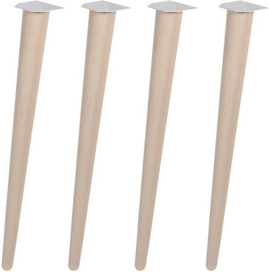 Furniture Legs Europe FLE Meubelpoot conisch Ø 3 cm en hoogte 72 cm van massief hout 4 stuks