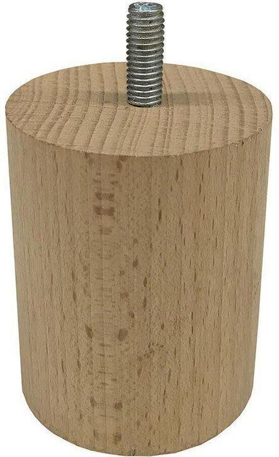 Furniture Legs Europe FLE Meubelpoot rond Ø 6 4 cm en hoogte 8 cm van massief hout (M8)