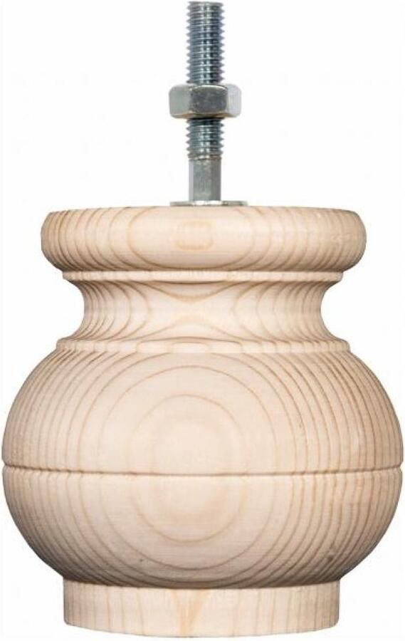 Furniture Legs Europe FLE Meubelpoot rond Ø 9 cm en hoogte 9 cm van massief hout (M8)