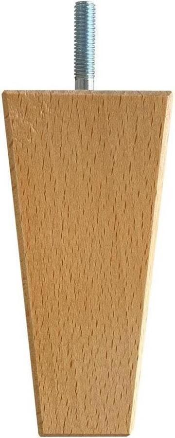 Furniture Legs Europe FLE Meubelpoot taps 5 bij 5 cm en hoogte 12 cm van massief hout (M8)