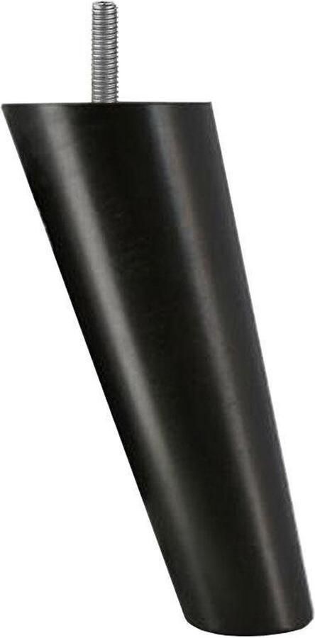 Furniture Legs Europe FLE Meubelpoot zwart conisch Ø 5 cm 3 5 cm en hoogte 12 5 cm van massief hout (M8)