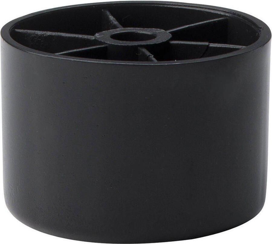 Furniture Legs Europe Meubelpoot zwart rond Ø 5 cm en hoogte 4 cm van kunststof