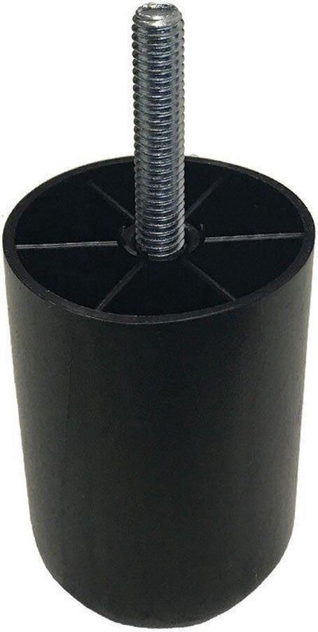 Furniture Legs Europe FLE Meubelpoot zwart rond Ø 5 cm en hoogte 6 cm van kunststof (M8)