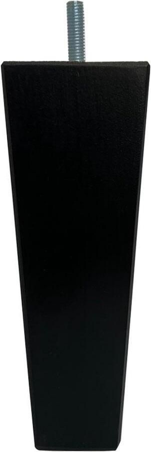Furniture Legs Europe FLE Meubelpoot zwart taps 5 bij 5 cm en hoogte 16 cm van massief hout (M8)