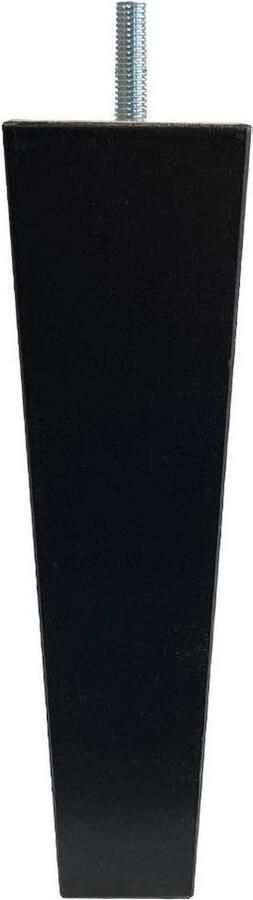 Furniture Legs Europe FLE Meubelpoot zwart taps 5 bij 5 cm en hoogte 19 5 cm van massief hout (M8)