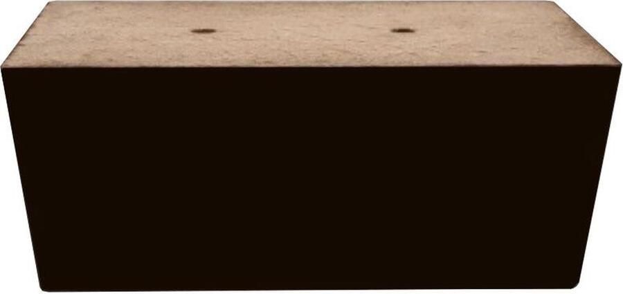 Furniture Legs Europe FLE Meubelpoot zwart tapse rechthoek 11 bij 7 5 cm en hoogte 4 5 cm van massief beukenhout