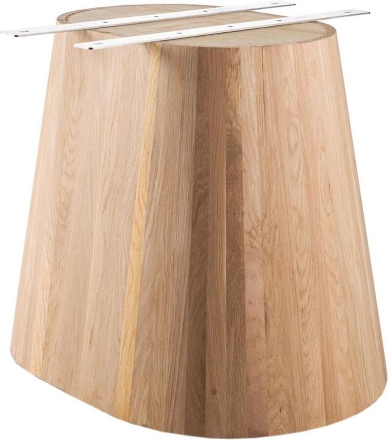 Furniture Legs Europe Ovale design kegel tafelpoot van onbehandelde eiken van 90 bij 60 cm en hoogte 72 cm