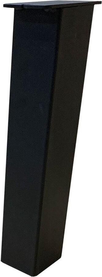 Furniture Legs Europe FLE Set stalen schuine tafelpoten zwart vierkant 8 bij 8 cm en hoogte 43 cm (koker 8 x 8 cm) 4 stuks