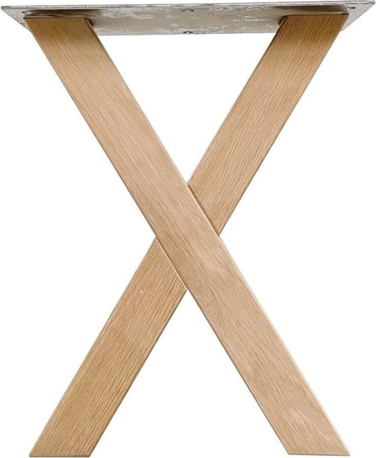 Furniture Legs Europe FLE Set X-poten massief eiken 32 x 5 cm en hoogte 40 cm (5 x 5 cm)