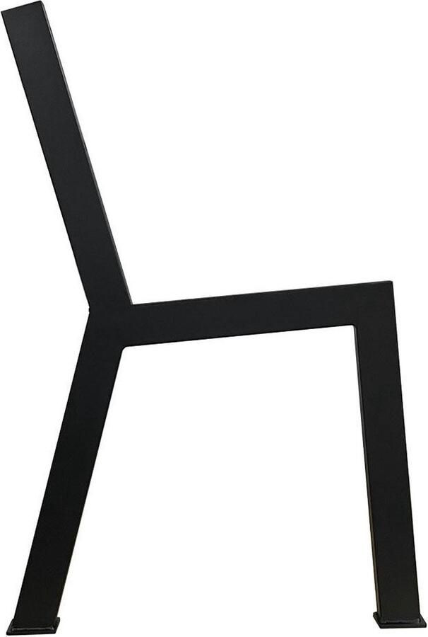 Furniture Legs Europe FLE Stalen bankpoot zwart n vorm 2 5 bij 51 5 cm en hoogte 76 cm (koker 2 5 x 5 cm)