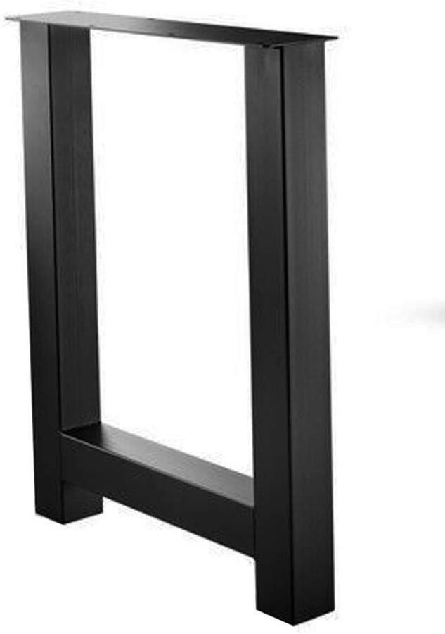 Furniture Legs Europe FLE Stalen H tafelpoot zwart gepoedercoat 78 bij 10 cm en hoogte 105 cm (koker 10 x 10 cm) barpoot tafelpoot
