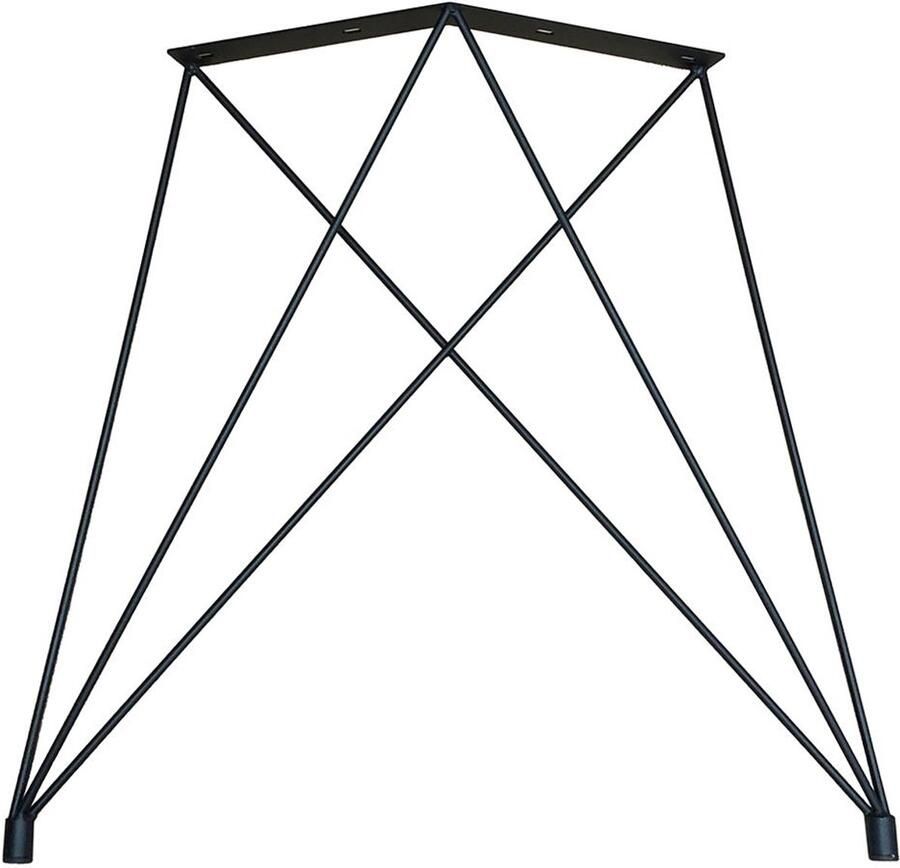 Furniture Legs Europe FLE Stalen hairpin vlinder zwart vlinder 77 bij 16 cm en hoogte 74 cm Set van 2 stuks