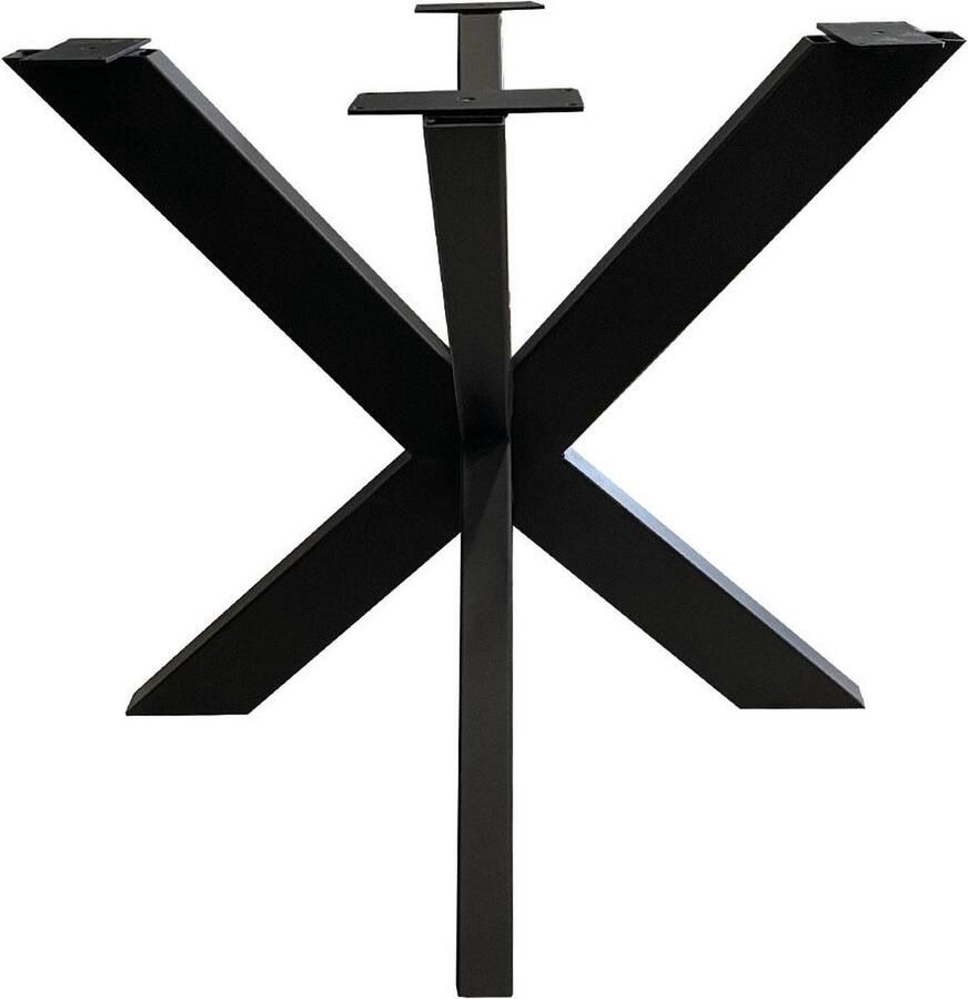 Furniture Legs Europe Zwarte vierkanten stalen matrix tafelpoot hoogte 72 cm en breedte diepte 85 cm (koker 10 x 5)