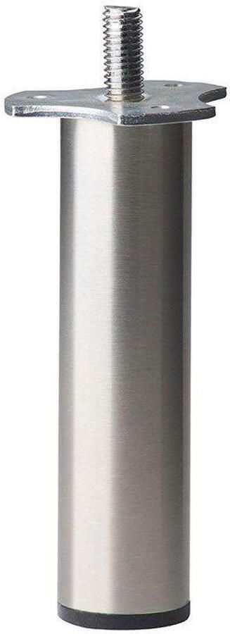 Furniture Legs Europe FLE Stalen meubelpoot rvs look rond ø 3 cm en hoogte 19 cm (M8)