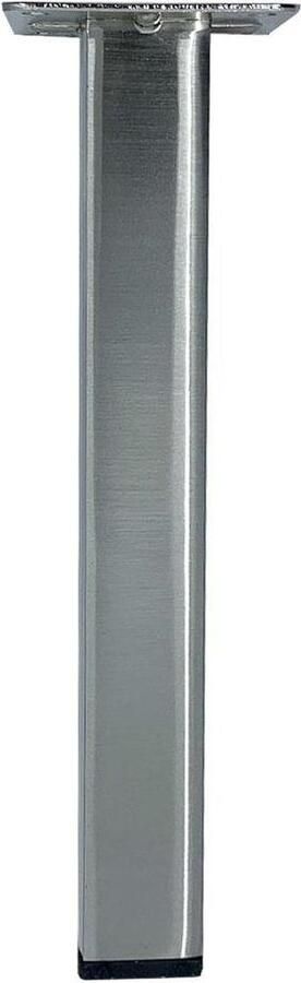 Furniture Legs Europe FLE Stalen meubelpoot rvs look vierkant 2 5 bij 2 5 cm en hoogte 20 cm (koker 2 5 x 2 5 cm)