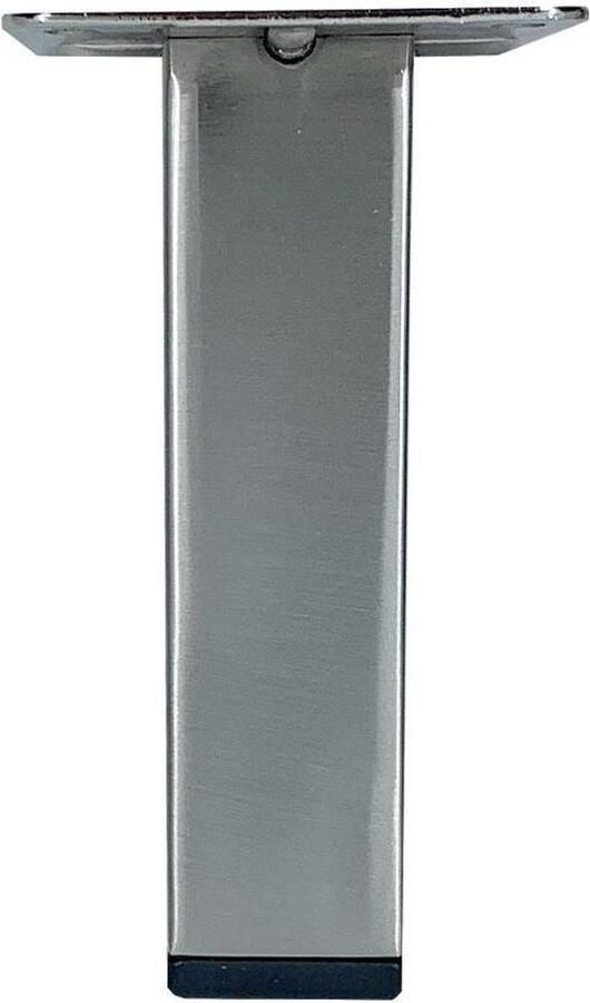 Furniture Legs Europe FLE Stalen meubelpoot rvs look vierkant 2 5 bij 2 5 cm en hoogte 10 cm (koker 2 5 x 2 5 cm)