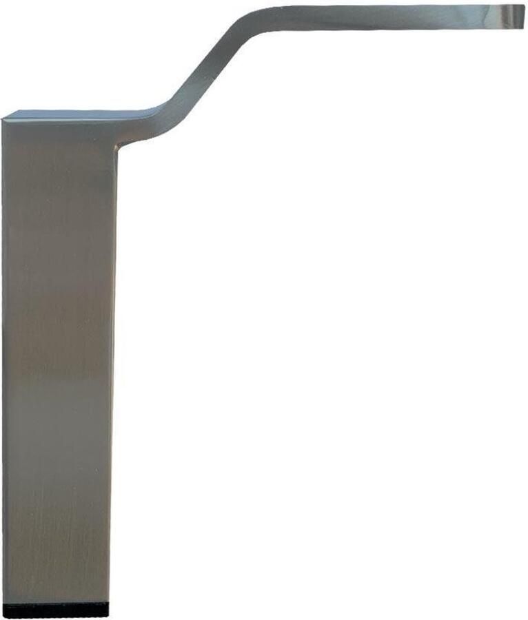 Furniture Legs Europe FLE Stalen meubelpoot rvs look vierkant 3 bij 3 cm en hoogte 15 cm (koker 3 x 3 cm)