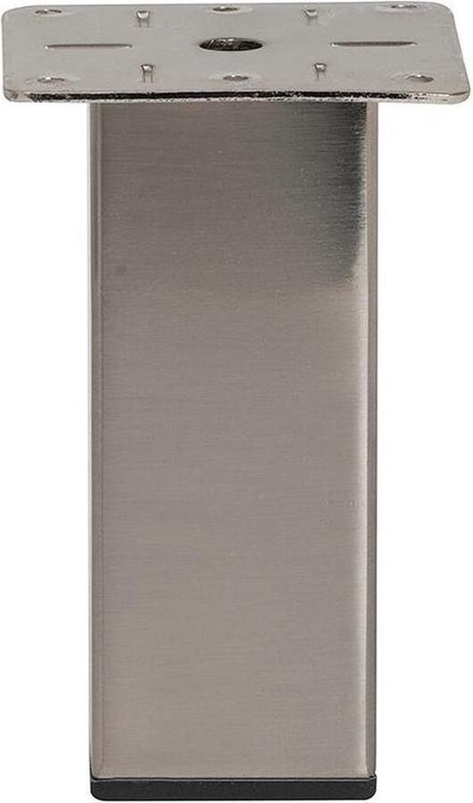 Furniture Legs Europe FLE Stalen meubelpoot rvs look vierkant 5 bij 5 cm en hoogte 13 cm