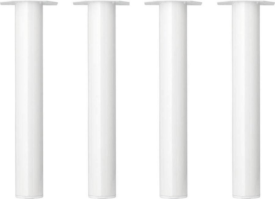 Furniture Legs Europe FLE Stalen meubelpoot wit rond ø 6 cm en hoogte 42 cm 4 stuks