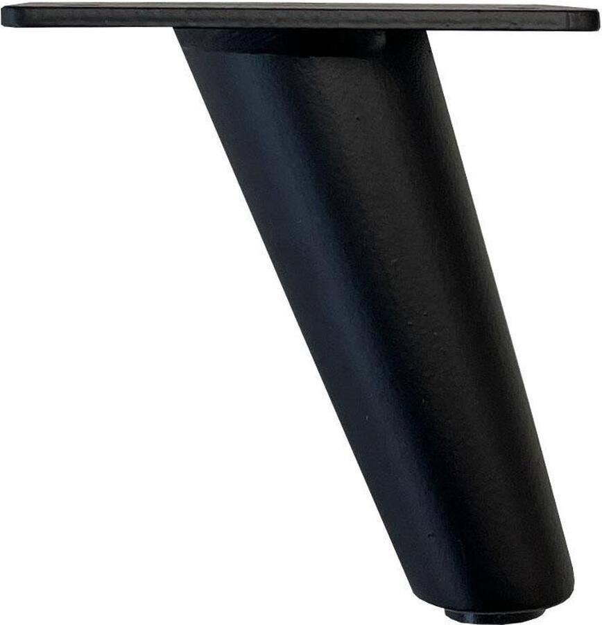 Furniture Legs Europe FLE Stalen meubelpoot zwart conisch ø 5 cm 2 5 cm en hoogte 10 cm