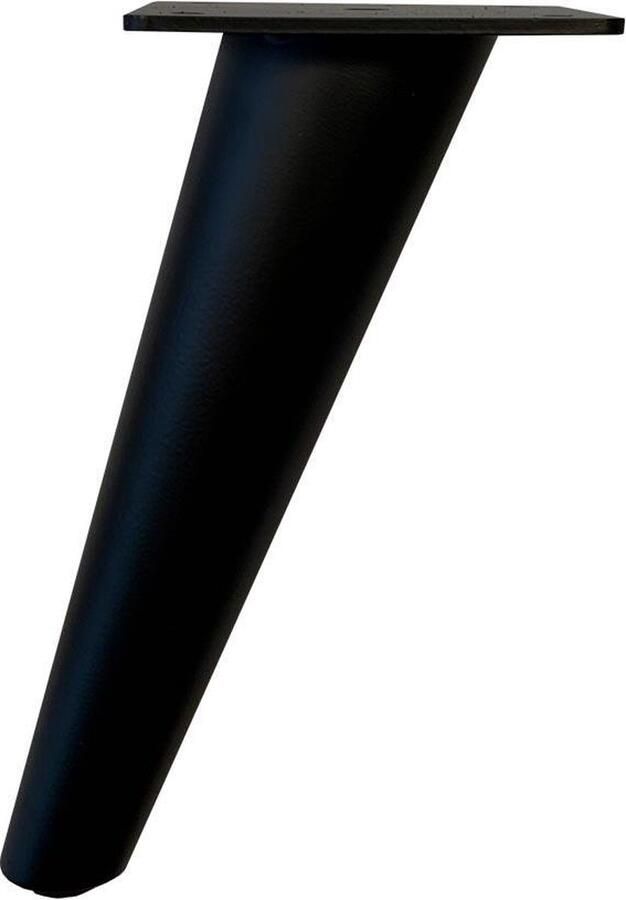 Furniture Legs Europe FLE Stalen meubelpoot zwart conisch ø 5 cm 2 5 cm en hoogte 18 cm