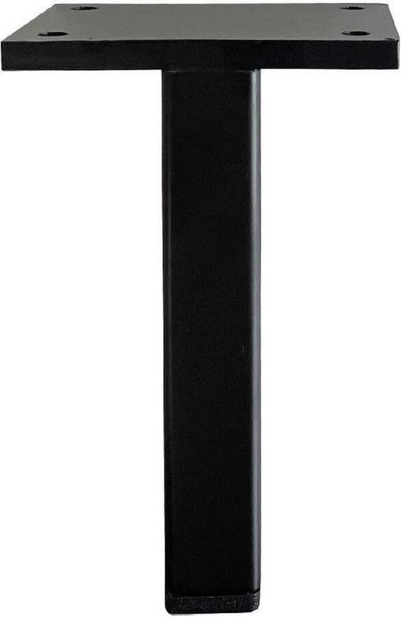 Furniture Legs Europe FLE Stalen meubelpoot zwart rechthoek 2 bij 6 cm en hoogte 12 cm (koker 2 x 6 cm)