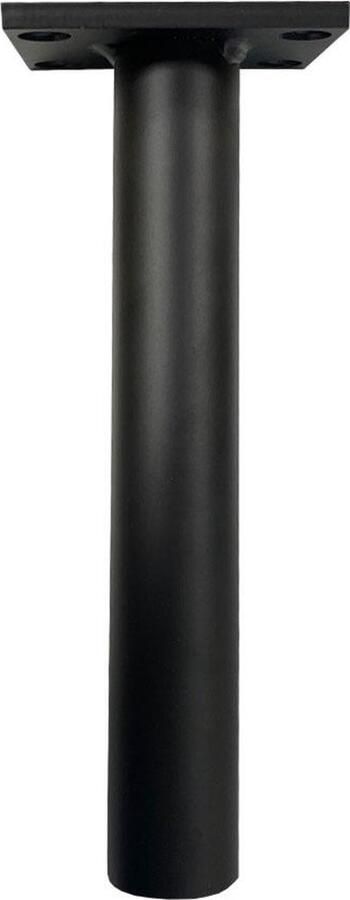 Furniture Legs Europe Stalen meubelpoot zwart rond ø 4 cm en hoogte 20 cm Set van 4 stuks