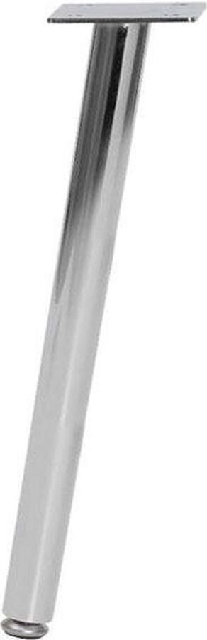 Furniture Legs Europe FLE Stalen schuine meubelpoot chroom rond ø 2 5 cm en hoogte 25 cm