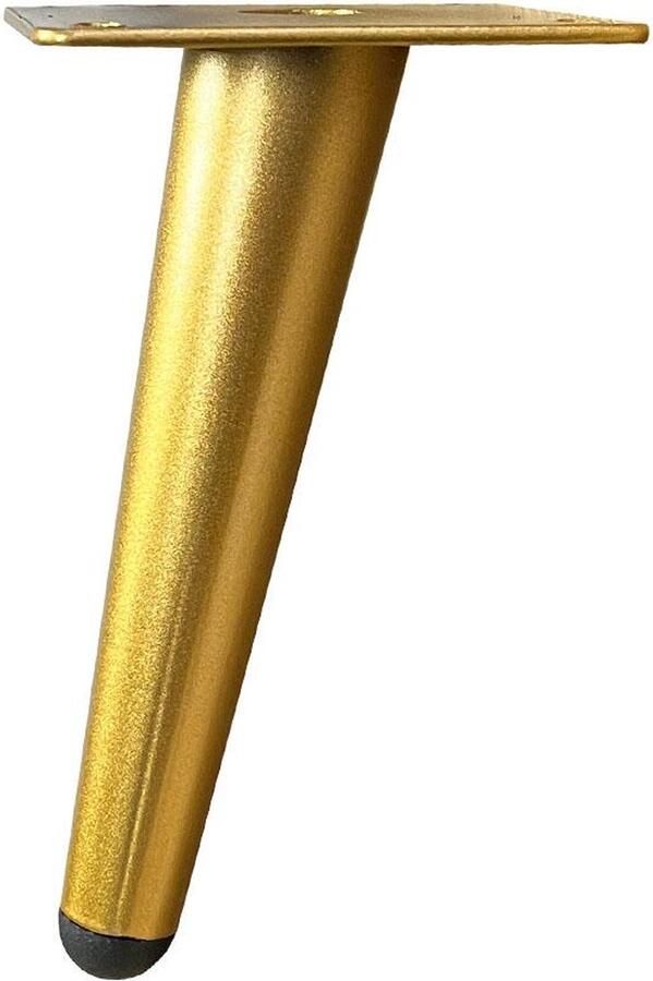 Furniture Legs Europe FLE Stalen schuine meubelpoot goud conisch ø 3 5 cm 2 cm en hoogte 15 cm