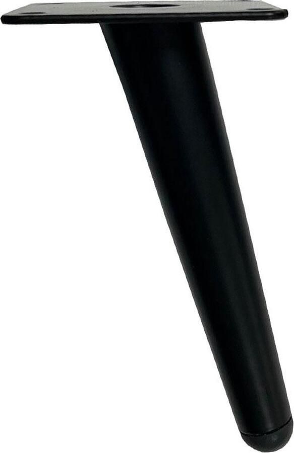 Furniture Legs Europe FLE Stalen schuine meubelpoot zwart conisch ø 3 5 cm 2 cm en hoogte 15 cm