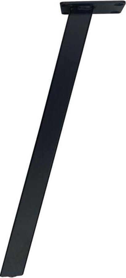 Furniture Legs Europe FLE Stalen schuine meubelpoot zwart vierkant 2 5 bij 2 5 cm en hoogte 30 cm (koker 2 5 x 2 5 cm)