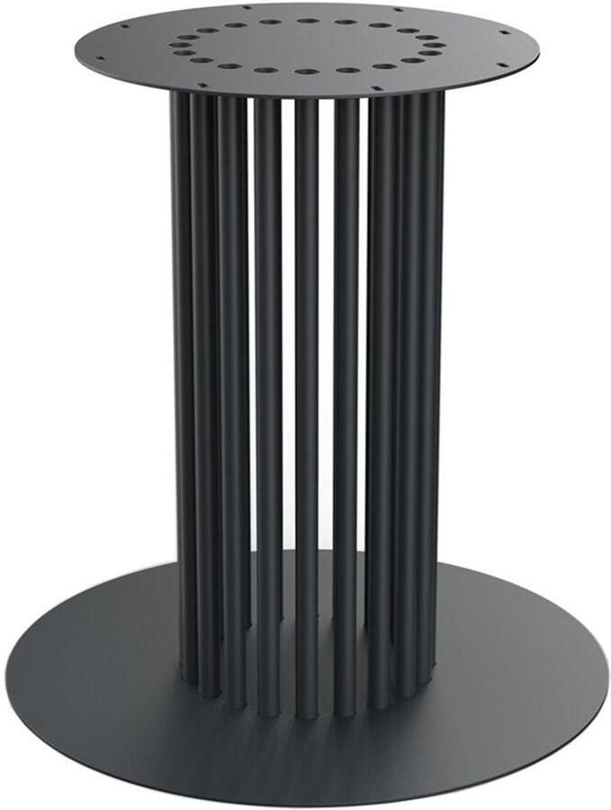 Furniture Legs Europe FLE Stalen tafelonderstel zwart kolom met spijlen en grondplaat Ø 60 cm en hoogte 72 cm